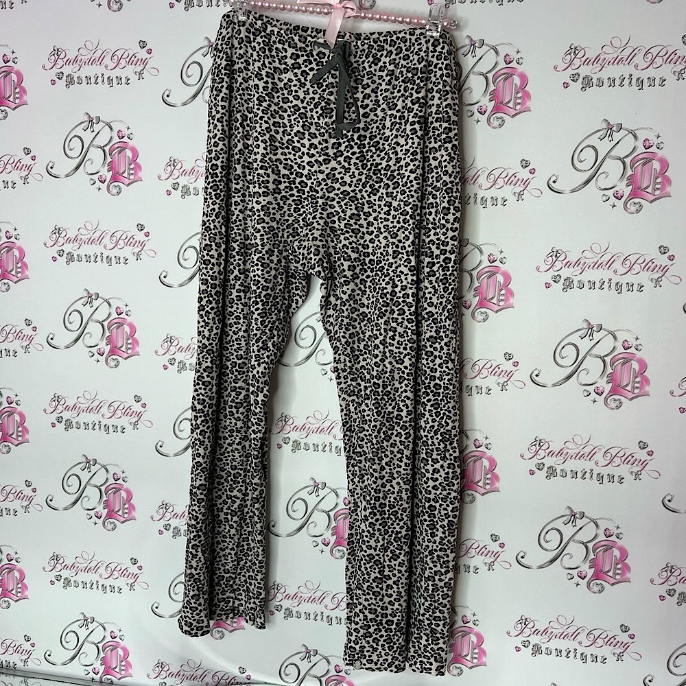 Carole Hochman Animal Print Lounge Pants cheetah leopard print pj bottoms flare